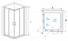 Душевой уголок RGW Passage PA-31B 100x100 прозрачное, черный 02083100-14