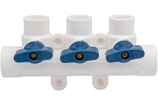 Коллектор с шаровым краном RTP универсальный PPR 25x20/3 28198