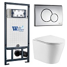 Комплект Weltwasser 10000011514 унитаз Salzbach 043 GL-WT + инсталляция Marberg 507 + кнопка Mar 507 RD