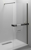 Душевая перегородка Vincea Walk-In VSW-4HR900CLB 90x200 черный, прозрачное