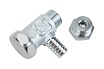 Шаровой кран Giacomini R250DS, 1", ВВ, ручка-рычаг красный, хромированный, со сливом R250SX005