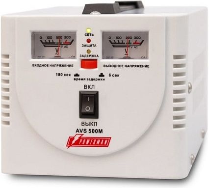 Стабилизатор напряжения Powerman 1ф 0,5 кВА AVS 500 M 1192174