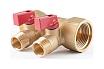 Коллектор с шаровыми кранами PROFACTOR в/н 1" х 2 вых 1/2"нар PF MV 265.2