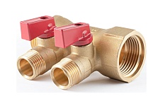 Коллектор с шаровыми кранами PROFACTOR в/н 1&quot; х 2 вых 1/2&quot;нар PF MV 265.2