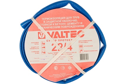 Теплоизоляция Супер Протект (22х4 мм; синий; 10 м) Valtec VT.SP.R10B.2204