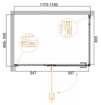 Душевой уголок Cezares Bellagio 120x90 BELLAGIO-AH-1-120/90-C-BORO прозрачный, брашированное золото