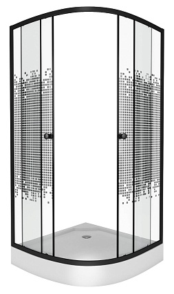 Душевой уголок Niagara NG- 003-14BLACK 80x80 с рисунком, черный