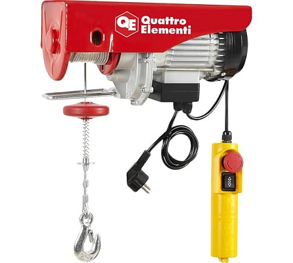 Электрическая таль Quattro Elementi TL-500 1100 Вт, 250/500 кг, трос 12 м, блок полиспаст в компл. 793-695