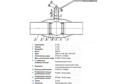 Шаровой кран TEMPER 293 Ду40 Ру40 фланцевый полнопроходной стальной D160-07574 D160-13023