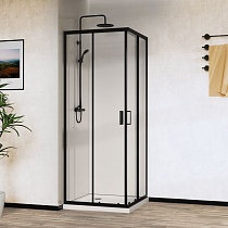 Душевой уголок Vincea City VSS-5CT900CLB 90x90 черный, прозрачный