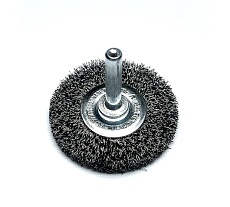Щетка дисковая гофрированная Lessmann Д50x9, STA 0.20 мм, хвостовик 6 мм 410122
