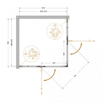 Душевой уголок Cezares Liner 90x90 прозрачный, черный матовый LINER-A-2-90-C-NERO