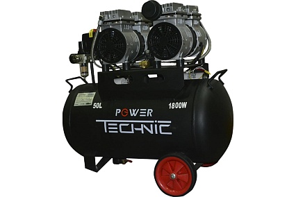 Компрессор Power Technic бесшумный, без 220В, 1800Вт, 320 л/мин, ресивер 50 л ACL320/050