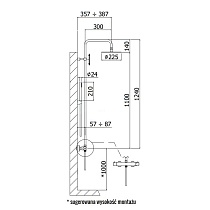 Душевая стойка Paffoni Birillo Fix ZCOL684LIQNO с термостатом,  черный