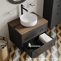 Мебель для ванной Iddis Torr 70 см со столешницей МДФ, макадамия орех, темно-серый