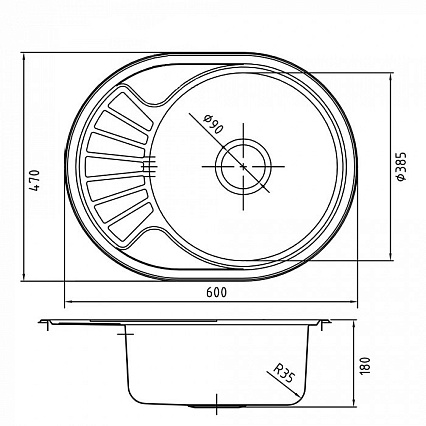 Кухонная мойка Iddis Suno SUN60PDi77 60 см без отверстий, сталь