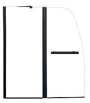 Шторка для ванны Parly F03B 120x130 см прозрачная, черный