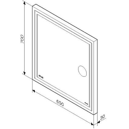 Зеркало Am.Pm Gem 65 см с подсветкой, часами, косм.зеркалом M91AMOX0653WG