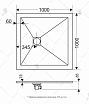 Поддон для душа RGW ST-W 100x100 каменный, комплект