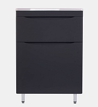 Мебель для ванной Style Line Бергамо мини Люкс Plus 60 см напольная, черный антисрейч