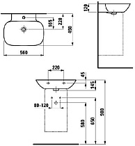 Раковина Laufen Ino 8.1030.2.000.104.1 56 см