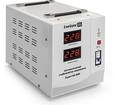 Стабилизатор напряжения Exegate Expert AS-3000 3000ВА, вход 140-260В, двойная цифр. индикация вход вых. напряжения, выход 220В-8%, КПД 98%, 5 уровней защиты, ме 291724