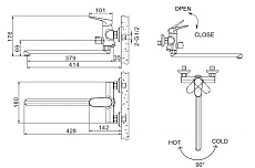 Смеситель универсальный Bravat Eler F6191238BM-01L-RUS черный матовый