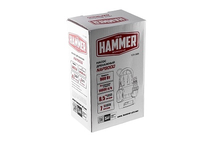 Насос дренажный Hammer NAP900D 900Вт, 14000л/ч, высота 8,5м, частицы до 35мм 641201