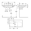 Раковина Geberit Acanto 90 см, полочка справа
