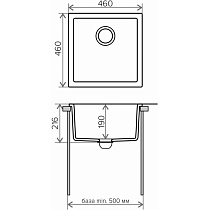 Кухонная мойка Tolero R-128 №701 46 см серый