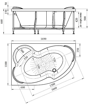 Фронтальная панель Ваннеса Ирма 169x66 L/R