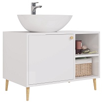 Мебель для ванной Dreja Luno 80 см со столешницей, белый глянец