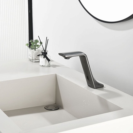 Смеситель для раковины Black&White Gravity GS-7102-GM сенсорный, оружейная сталь