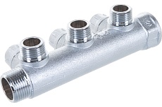 Запорный коллектор FAR 3/4&quot; с 3 отв. 1/2&quot; НР, плоск.присоед. FK 3870 3412TP