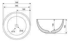 Раковина Abber Bequem AC2105MB 36 см матовый черный