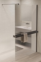 Душевая перегородка Vincea Walk-In VSW-1HR900MRGM 90x200 вороненая сталь, зеркальное