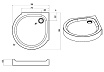 Поддон для душа Am.Pm Like 95x95 четверть круга