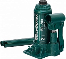 Домкрат гидравлический бутылочный Сибртех 2 т, 150-280 мм 50800