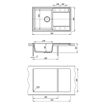 Кухонная мойка Lemark Imandra 760 76 см антрацит, 9910025