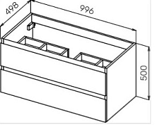 Тумба с раковиной Cezares Molveno 100 см Bianco Ghiaccio