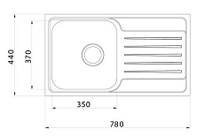 Кухонная мойка Iddis Sound SND78SDi77 78 см без отверстий, сатин