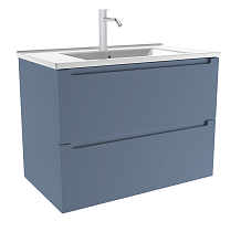 Тумба с раковиной ЗОВ Дион 60 см серо-синий