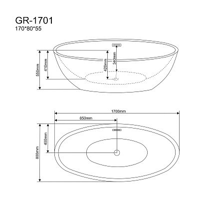 Акриловая ванна Grossman Fly GR-1701 170x80