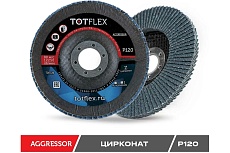 Круг лепестковый торцевой AGGRESSOR 2 (125x22 мм; Z; P120) TOTFLEX 4631148128040