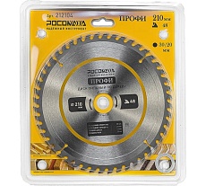 Пильный диск по дереву ПРОФИ 210х30/20 мм, 48Т РОСОМАХА 212104