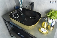 Раковина Gid LuxeLine D1302h022 50.5 см черный/золотой