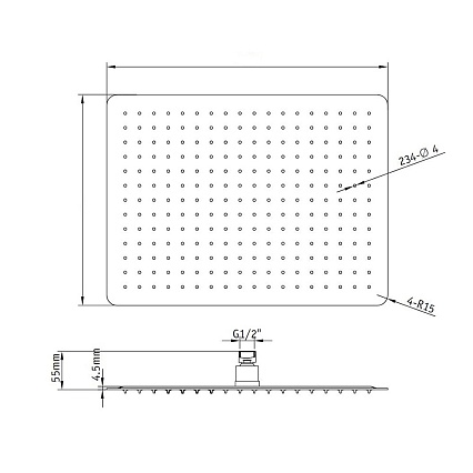 Верхний душ RGW Shower Panels SP-84 50x30