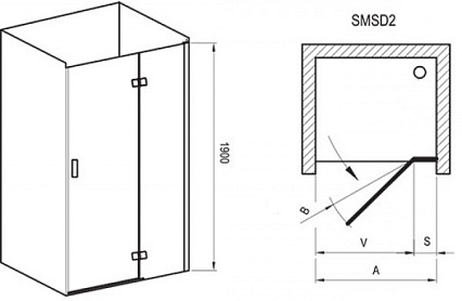 Душевая дверь Ravak Smartline SMSD2-100 B-R