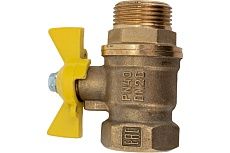 Шаровой кран для газа Valfex 3/4" ВР/НР ручка-бабочка, латунный 11Б27фтМ VF.278.LB3.034.Bir