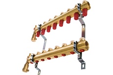 Комплект коллекторов Danfoss FHF-8 set с кронштейнами и воздухоотводчиками 8 контуров 088U0708